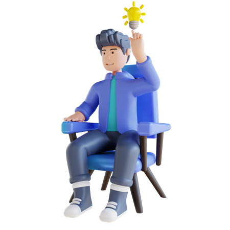 Man Having idea  3D Illustration