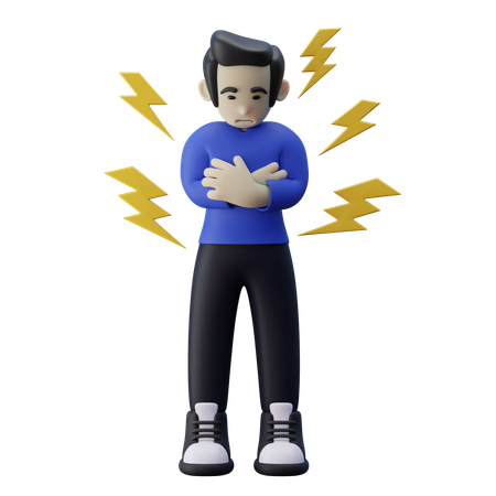 Man Having Panic Attack  3D Illustration