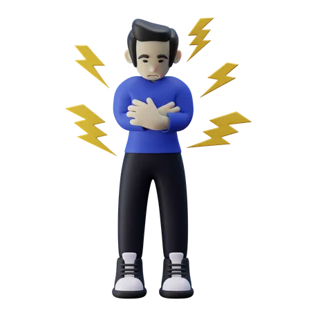 Man Having Panic Attack  3D Illustration