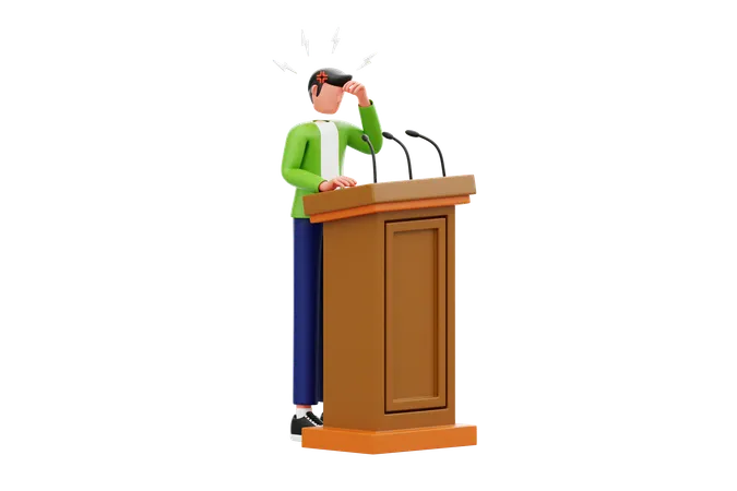 Man Having Panic Attack In Public Place  3D Illustration