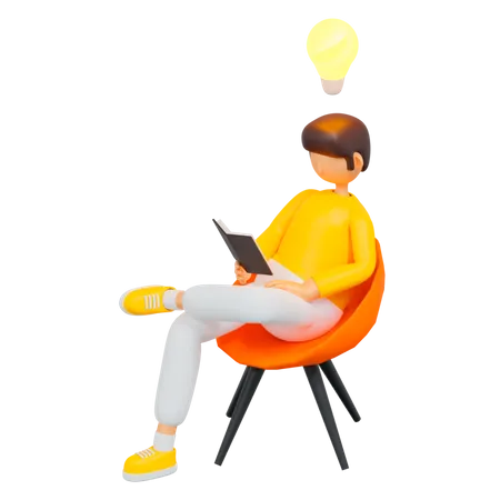 Man having Study idea  3D Illustration