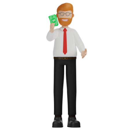 Man Hold Money  3D Icon