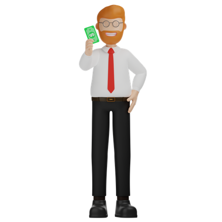 Man Hold Money  3D Icon