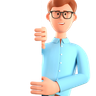 man holding board 3d images