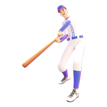 Man holding Baseball bat  3D Illustration
