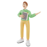 man holding book emoji 3d
