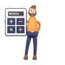 3d holding calculator emoji