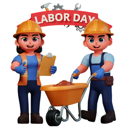 3 D Character Illustration Labor Day 3D Illustration