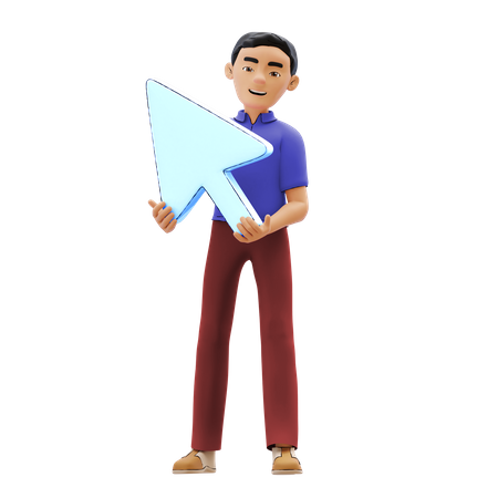 Man holding Cursor  3D Icon