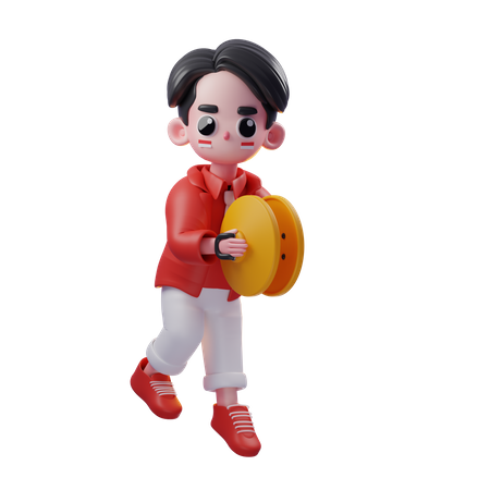 Man Holding Cymbals  3D Icon