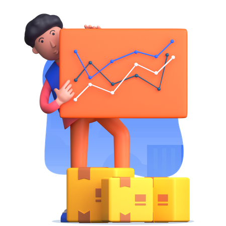 Man holding delivery report  3D Illustration