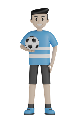Man Holding Football  3D Icon