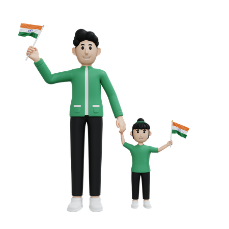 Premium Man holding india flag Flag 3D Illustration download in PNG, OBJ or  Blend format