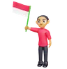 Man holding Indonesia Flag