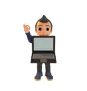Man Holding Laptop And Ok Sign