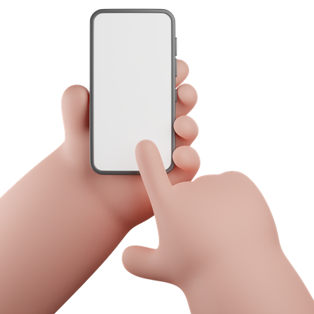 Man holding mobile  3D Icon