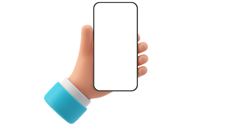 Man holding mobile  3D Icon