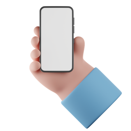 Man holding mobile  3D Icon