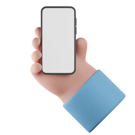 Man holding mobile  3D Icon