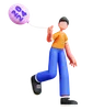 Man Holding New Year Balloon