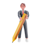 holding pencil 3d logo