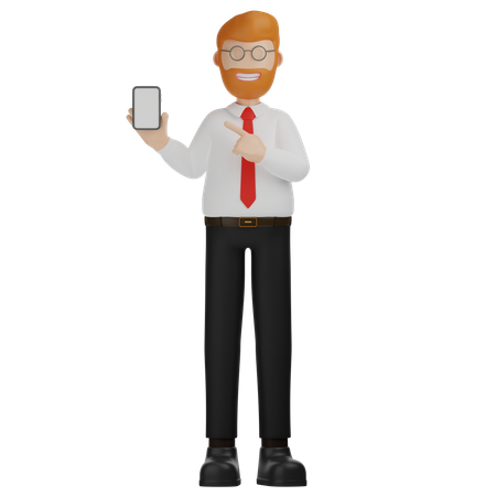 Man Holding Phone  3D Icon