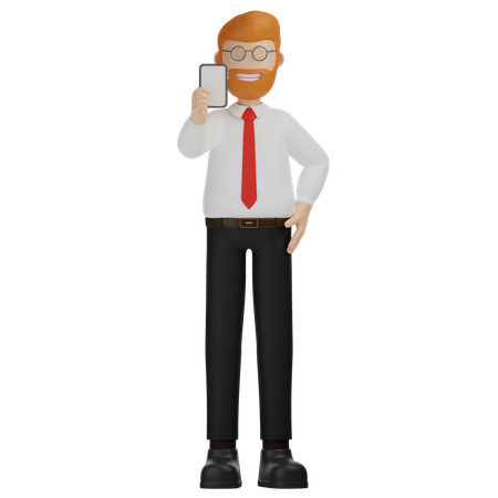 Man Holding Phone  3D Icon