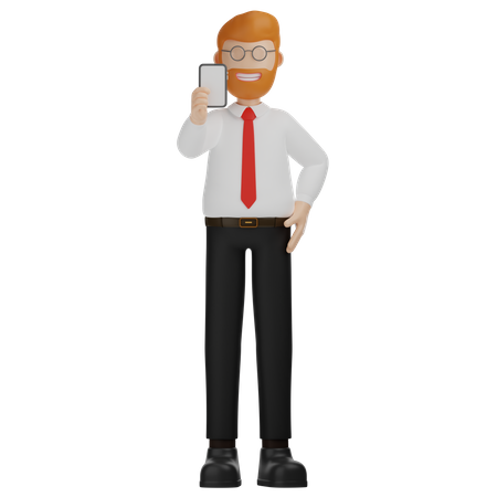 Man Holding Phone  3D Illustration