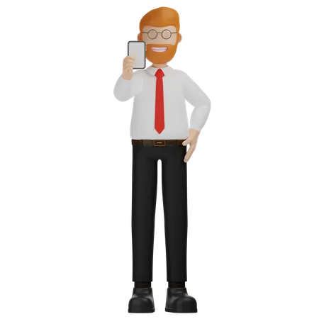 Man Holding Phone  3D Illustration