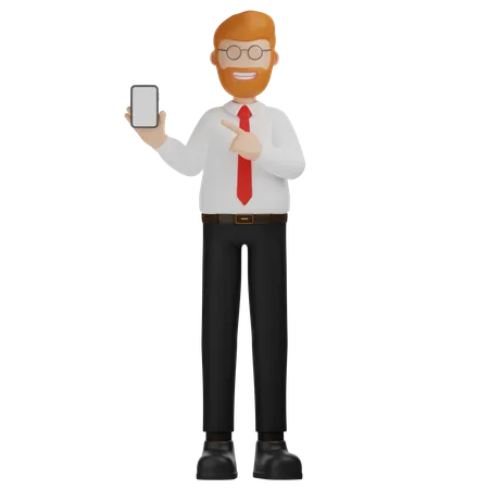 Man Holding Phone  3D Illustration