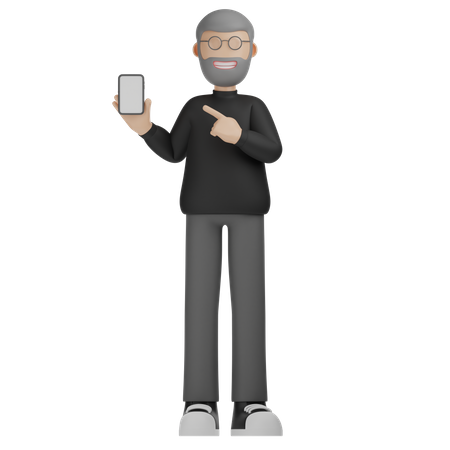 Man Holding Phone  3D Illustration