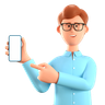 standing man holding phone 3d illustration