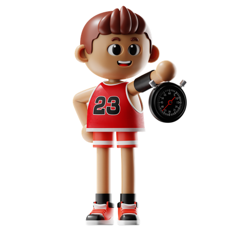 Man Holding Stopwatch  3D Icon