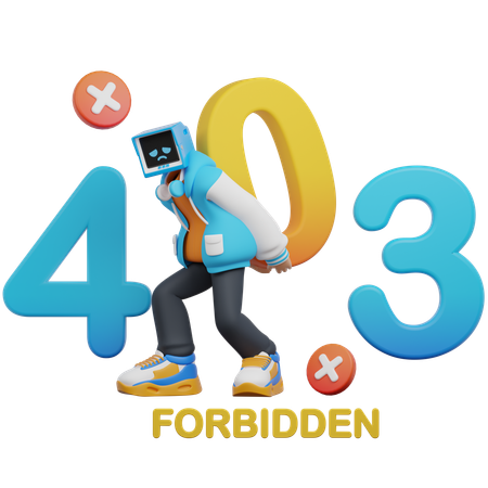 Man Holding Up Big Numbers 403  3D Illustration