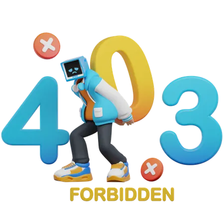 Man Holding Up Big Numbers 403  3D Illustration