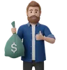 Man Holds A Bag Of Money
