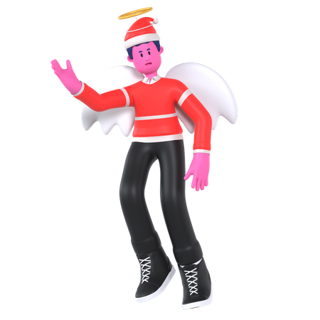 Man In Angel Costume  3D Illustration