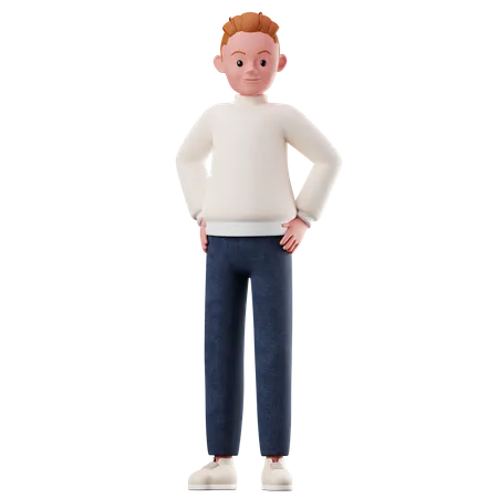 Man In Confident  3D Illustration