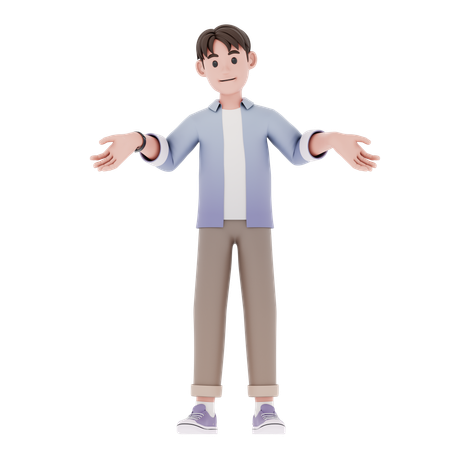 Man In Confused Pose  3D Illustration