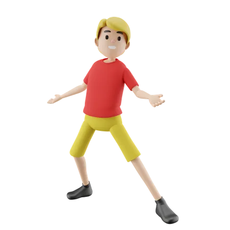 Man In Dancing Pose  3D Illustration