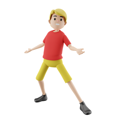 Man In Dancing Pose  3D Illustration