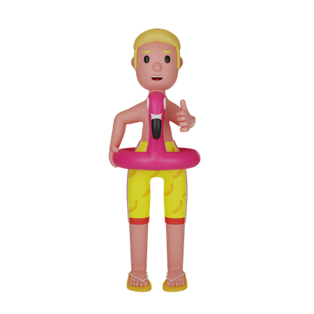 Man In Floating Ring  3D Icon