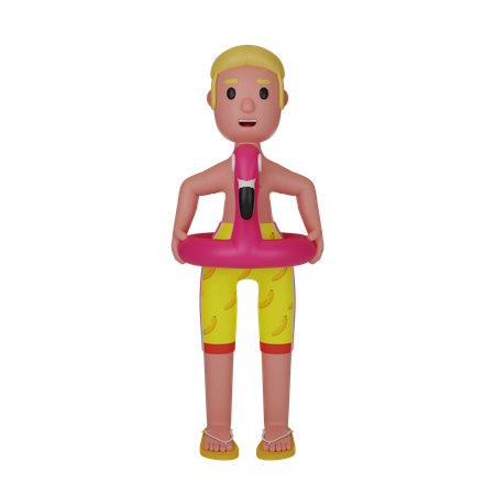 Man In Floating Ring  3D Icon