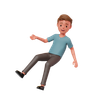 3d boy floating pose logo
