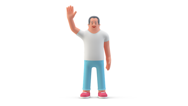 Man in greeting pose  3D Illustration