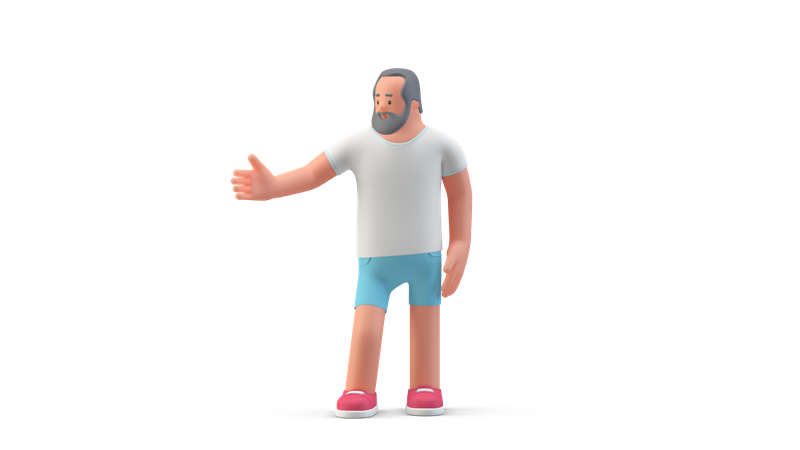 Man in handshaking pose  3D Illustration