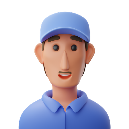 Man in hat avatar  3D Icon