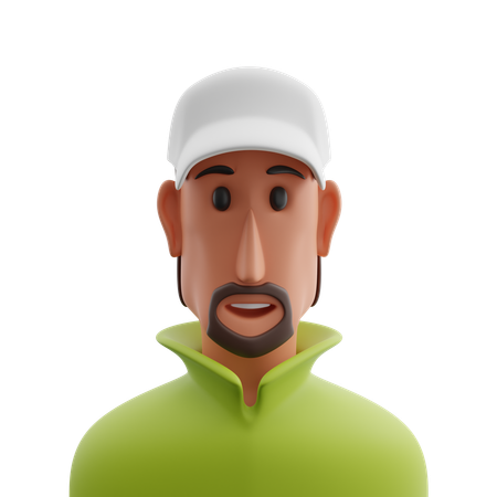 Man in Hat avatar  3D Icon