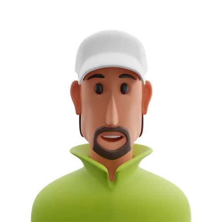 Man in Hat avatar  3D Icon