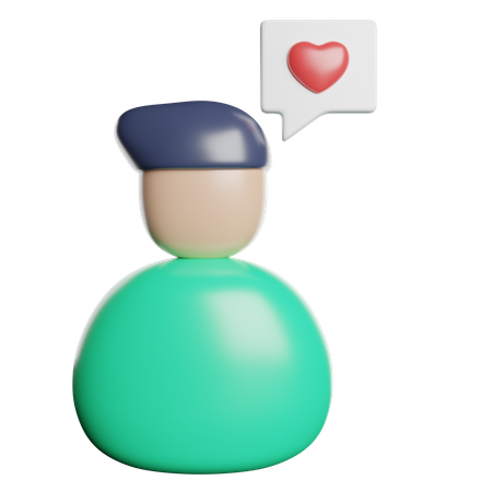 Man In Love  3D Icon